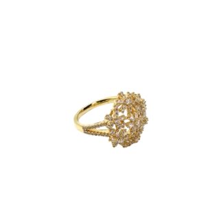 Floral X Gold Plated Ring